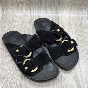 Rag & Bone Black Sandals with Gold Accents